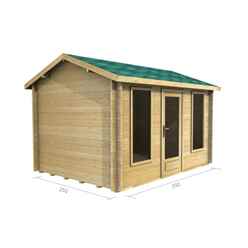 3.5m X 2.5m Premier Palma Log Cabin - Double Glazing - 70mm Wall Thickness