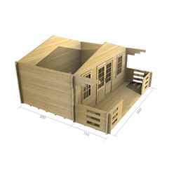 5m X 3m Premier Moscow Log Cabin - Double Glazing - 44mm Wall Thickness