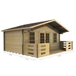 5m X 3m Premier Moscow Log Cabin - Double Glazing - 70mm Wall Thickness