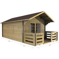 3m X 5m Premier Edel Log Cabin - Double Glazing - 44mm Wall Thickness