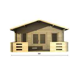 5m X 5m Premier Dublin Log Cabin - Double Glazing - 44mm Wall Thickness