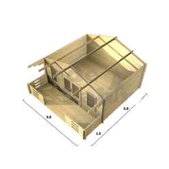 5m X 5m Premier Dublin Log Cabin - Double Glazing - 44mm Wall Thickness