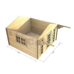 4m X 3m Premier Geneva Log Cabin - Double Glazing - 44mm Wall Thickness