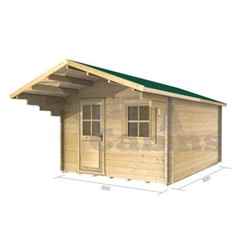 3m X 3m Premier Milan Log Cabin - Double Glazing - 44mm Wall Thickness