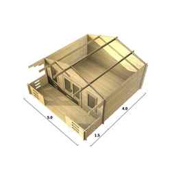 5m X 4m Premier Monaco Log Cabin -  Double Glazing - 44mm Wall Thickness