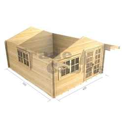 4m X 5m Premier Oslo Log Cabin - Double Glazing - 70mm Wall Thickness