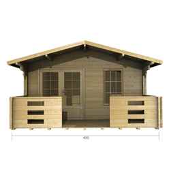 4m X 4m Premier Rio Log Cabin - Double Glazing - 70mm Wall Thickness