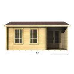 5m X 3m Premier Quebec Log Cabin - Double Glazing - 44mm Wall Thickness