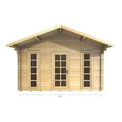 4m X 4m Premier Kay Log Cabin - Double Glazing - 70mm Wall Thickness