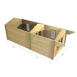 3m X 7m Premier Natalie Log Cabin - Double Glazing - 44mm Wall Thickness