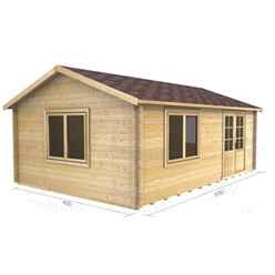 6m X 4m Premier Vars Log Cabin - Double Glazing - 44mm Wall Thickness