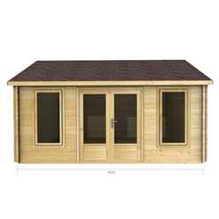 4.5m X 4.5m Premier Orelle Log Cabin - Double Glazing - 44mm Wall Thickness