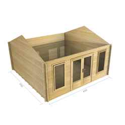 4.5m X 4.5m Premier Orelle Log Cabin - Double Glazing - 44mm Wall Thickness