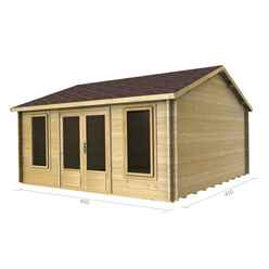 4.5m X 4.5m Premier Orelle Log Cabin - Double Glazing - 44mm Wall Thickness