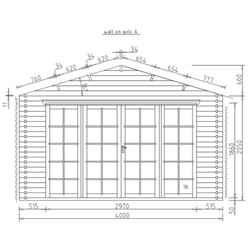 4m X 3m Serre Log Cabin - Double Glazing - 44mm Wall Thickness