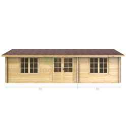 7m X 4m Premier Auris Log Cabin - Double Glazing - 70mm Wall Thickness