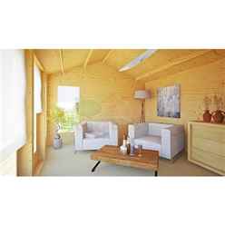 4.5m X 5.5m Premier Huez Log Cabin - Double Glazing - 44mm Wall Thickness