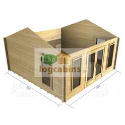 4.5m X 5.5m Premier Huez Log Cabin - Double Glazing - 44mm Wall Thickness