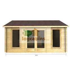 4.5m X 5.5m Premier Huez Log Cabin - Double Glazing - 44mm Wall Thickness