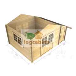 4.5m X 3.5m Premier Villar Log Cabin - Double Glazing - 44mm Wall Thickness