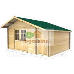 4.5m X 3.5m Premier Villar Log Cabin - Double Glazing - 70mm Wall Thickness