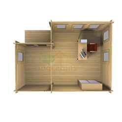 6m X 5m Premier Prague Log Cabin -  Double Glazing - 44mm Wall Thickness