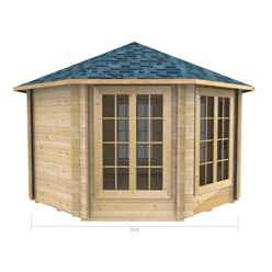 3.5m X 3.5m Premier Arolla Log Cabin - Double Glazing - 44mm Wall Thickness