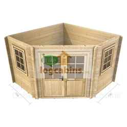 3m X 3m Premier Robella Log Cabin - Double Glazing - 44mm Wall Thickness