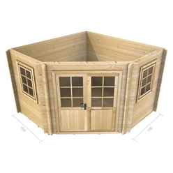 3m X 3m Premier Robella Log Cabin - Double Glazing - 44mm Wall Thickness