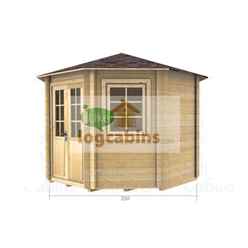 2.5m X 2.5m Premier Chable Log Cabin - Double Glazing - 70mm Wall Thickness