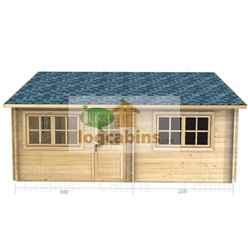 5.5m X 5.0m Premier Nendaz Log Cabin - Double Glazing - 44mm Wall Thickness