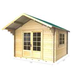 3m X 3m Premier Tignes Log Cabin - Double Glazing - 44mm Wall Thickness