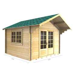 3m X 3m Premier Tignes Log Cabin - Double Glazing - 44mm Wall Thickness