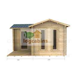 4m X 4m Premier Abries Log Cabin - Double Glazing - 44mm Wall Thickness