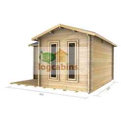 4m X 4m Premier Abries Log Cabin - Double Glazing - 44mm Wall Thickness