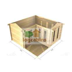 4m X 4m Premier Abries Log Cabin - Double Glazing - 44mm Wall Thickness