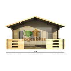 5m X 7m Premier Fornet Log Cabin - Double Glazing - 70mm Wall Thickness