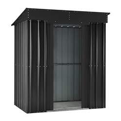 6ft X 4ft Premier Easyfix - Pent - Metal Shed - Anthracite Grey (1.80m X 1.24m)