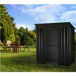 6ft X 4ft Premier Easyfix - Pent - Metal Shed - Anthracite Grey (1.80m X 1.24m)