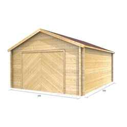 6m X 7m Premier Garage Log Cabin - Double Glazing - 44mm Wall Thickness - Including Floor