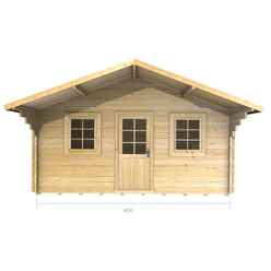 4m X 4m Premier Lisbon Log Cabin - Double Glazing - 34mm Wall Thickness