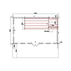 6m X 10m Premier Chalet Log Cabin (with Mezzanine) - 70mm Wall Thickness - Double Glazing