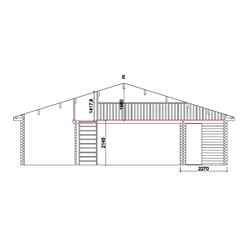 6m X 10m Premier Chalet Log Cabin (with Mezzanine) - 70mm Wall Thickness - Double Glazing