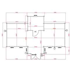 8.5m X 4.5m Premier Morzine Log Cabin - Double Glazing - 44mm Wall Thickness