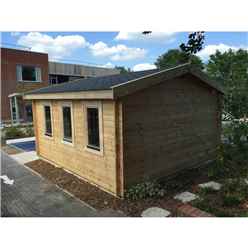 4m X 5m Premier Garage Log Cabin - Double Glazing - 44mm Wall Thickness