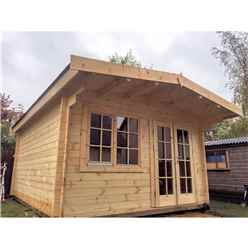 4m X 5m Premier Oslo Log Cabin - Double Glazing - 34mm Wall Thickness