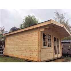 4m X 5m Premier Oslo Log Cabin - Double Glazing - 34mm Wall Thickness