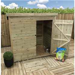 6ft X 4ft Windowless Pressure Treated Tongue & Groove Pent Shed + Single Door