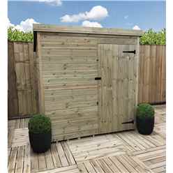 6ft X 6ft Windowless Pressure Treated Tongue & Groove Pent Shed + Single Door