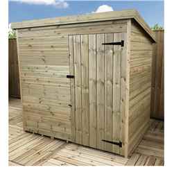 6ft X 6ft Windowless Pressure Treated Tongue & Groove Pent Shed + Single Door